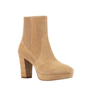 NWT Donald Pliner Labell Suede Platform Chunky Boot Tan Size 10